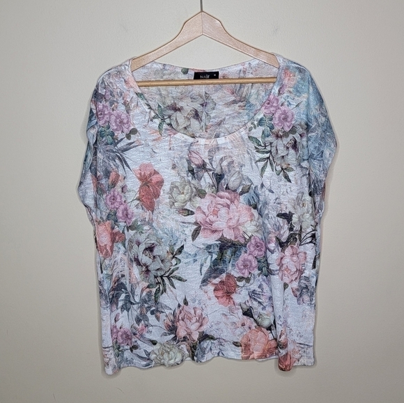 Naif | Floral Short Cap Sleeve Top Size 1X - Picture 2 of 5